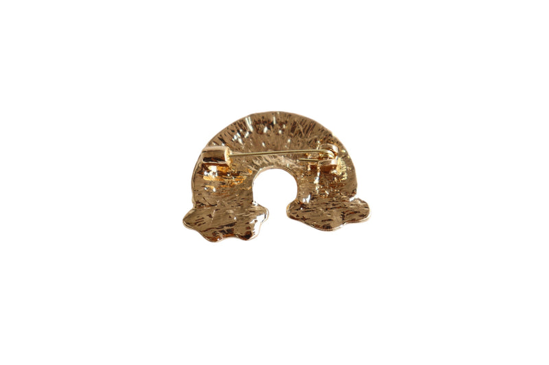 BROCHE ARCO ÍRIS - METAL DOURADO