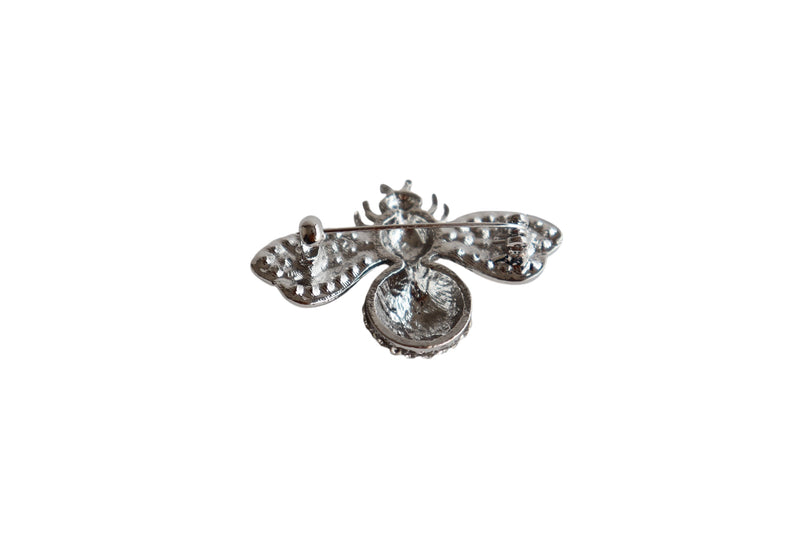 BROCHE ABELHA COM STRASS - METAL PRATA