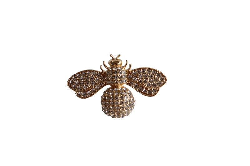 BROCHE ABELHA COM STRASS - METAL DOURADO