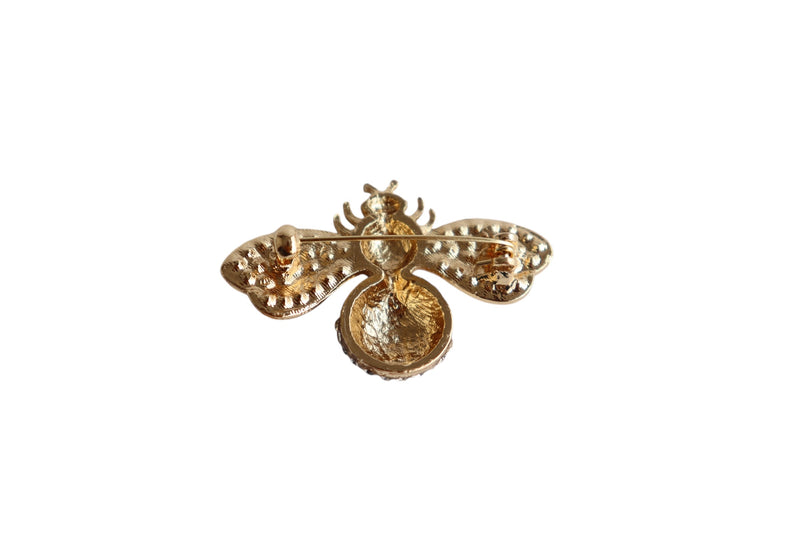 BROCHE ABELHA COM STRASS - METAL DOURADO