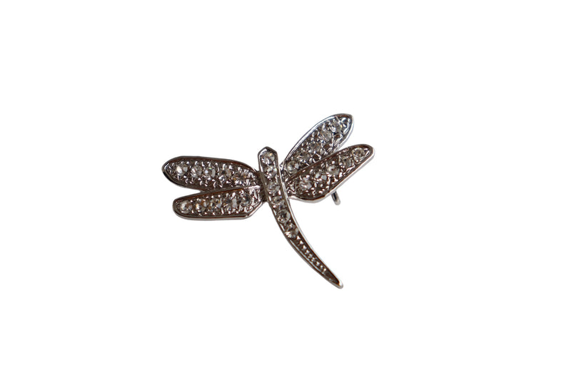 BROCHE LIBÉLULA COM STRASS - METAL PRATA